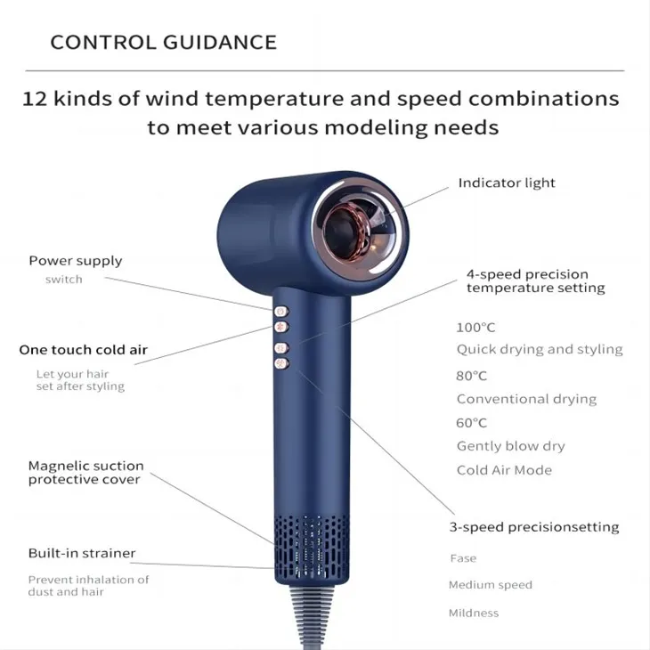 Máy Sấy Tóc Có Điều Khiển Nhiệt Độ Kỹ Thuật Số